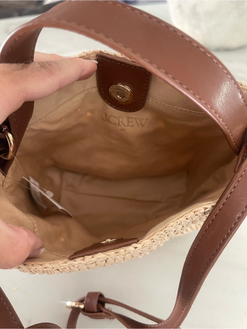 J. Crew Woven Crossbody Mini Tote Bag - Picture 5 of 9